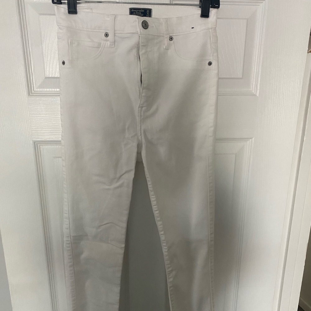 Ultra high rise super skinny white jeans